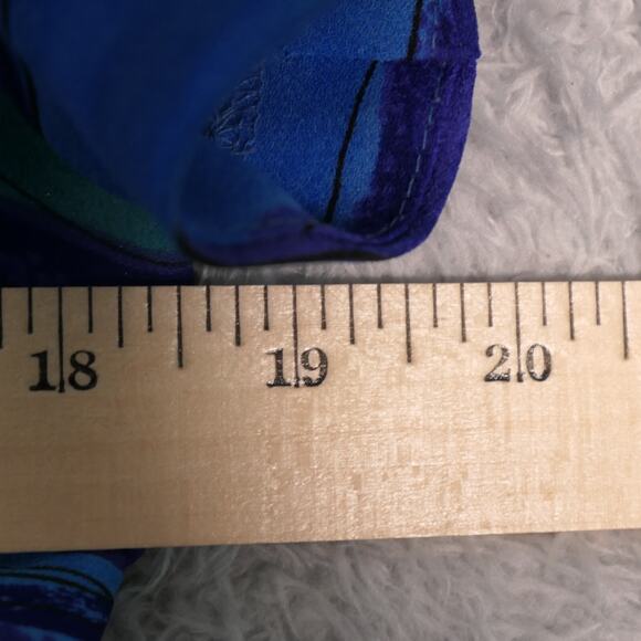 Kathie Lee Sheath Dress Womens Size 12 Blue Watercolor Lined Shoulder Pads - Picture 8 of 12